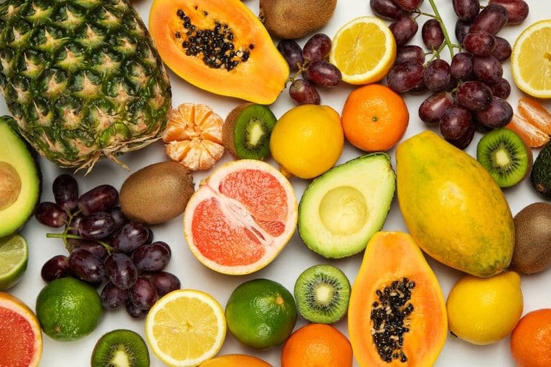Colourful market stall with fresh produce